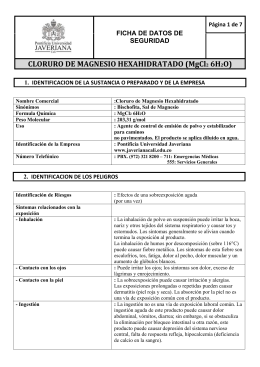 CLORURO DE MAGNESIO HEXAHIDRATADO (MgCl2 6H2O)