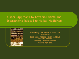 Clinical Approach to Adverse Events and Interactions