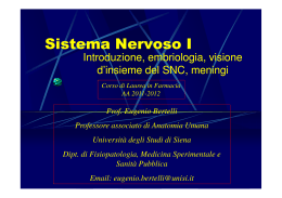 Sistema Nervoso I - Università degli Studi di Siena