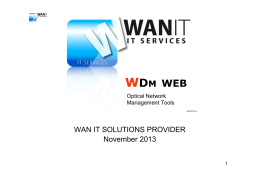 Présentation WDM WEB Tool