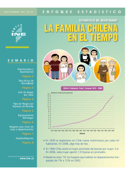 Estadísticas dEl BicEntEnario: la familia chilEna En El tiEmpo