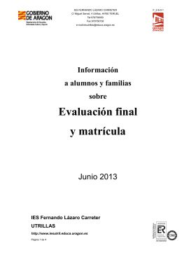 Evaluación final y matrícula - IES Fernando Lázaro Carreter