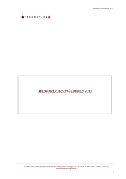 memoria actividades 2012 - Asociación Alternativas