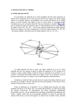 4. TRASLACION DE LA TIERRA 4.1 Orbita aparente del Sol El