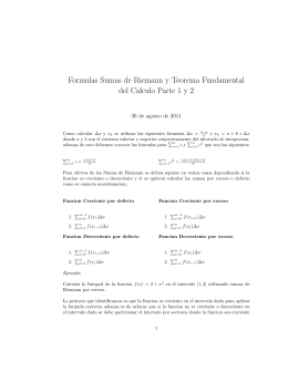 Formulas Sumas de Riemann y Teorema Fundamental del Calculo