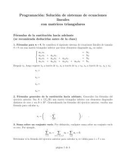 Programación: Solución de sistemas de ecuaciones lineales con