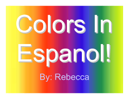 Colors In Espanol!