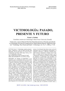 victimología: pasado, presente y futuro