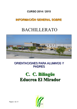 BACHILLERATO C. C. Bilingüe Educrea El Mirador
