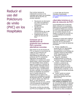 Reducir el uso del Cloruro de Polivinilo (PVC) en los Hospitales
