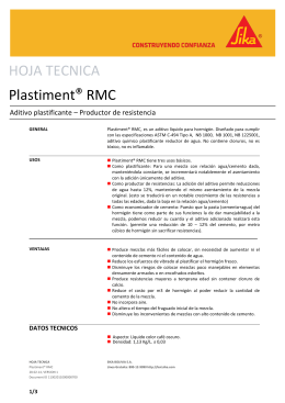 Plastiment® RMC - Sika Bolivia, S.A.