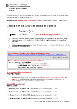 Inscripción en la EOI de Lleida en 3 pasos 1r paso