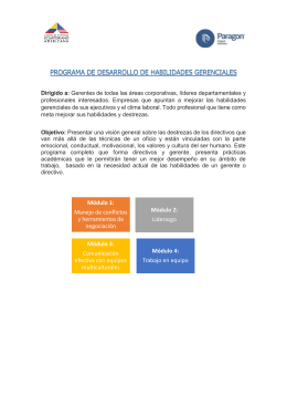 PROGRAMA DE DESARROLLO DE HABILIDADES GERENCIALES