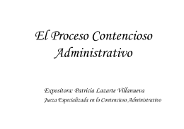 El Proceso Contencioso Administrativo