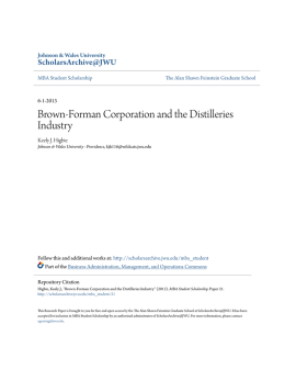 Brown-Forman Corporation and the Distilleries Industry