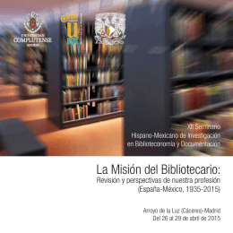 La Misión del Bibliotecario - Facultad de Ciencias de la