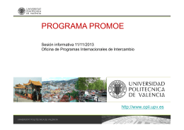 programa promoe - Relaciones Internacionales ETSINF
