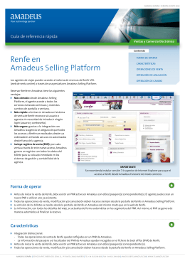 Renfe en Amadeus Selling Platform