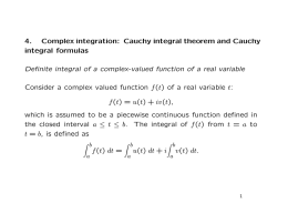 4. Complex integration: Cauchy integral theorem and Cauchy