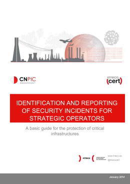 identification and reporting of security incidents for strategic