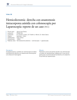 Hemicolectomía derecha con anastomosis intracorporea