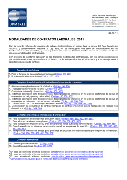 MODALIDADES DE CONTRATOS LABORALES 2011