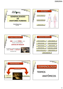 terminologia - Aula de Anatomia