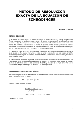 metodo de resolucion exacta de la ecuacion de schrödinger