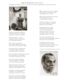Elegía por Ramón Sijé (Miguel Hernández) (En Orihuela, su pueblo