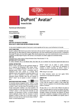 DuPont™ Avatar® insecticide Label Australia
