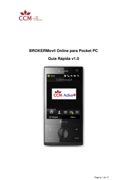 BROKERMovil Online para Pocket PC Guía Rápida v1.0