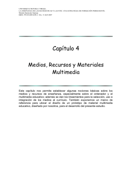 CAPITULO 4: Medios y Recursos Materiales Multimedia