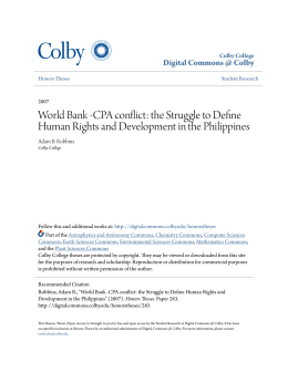 World Bank -CPA conflict: the Struggle to Define Human Rights and