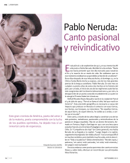 Pablo Neruda: Canto pasional y reivindicativo