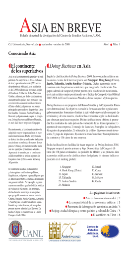 asia en breve - Universidad Autónoma de Nuevo León