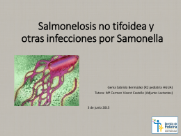 Salmonelosis no tifoidea y otras infecciones por Samonella