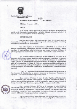AM-019-2016-MPCH-A - Municipalidad Provincial de Chiclayo