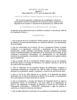 decreto 1757 de 1994 - ESE de Villavicencio