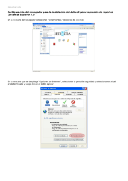 Configuración del navegador para la instalación del ActiveX para