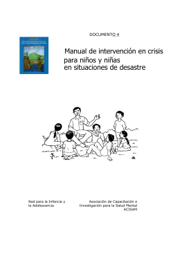 Manual de intervención en crisis para niños y niñas en situaciones
