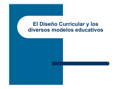 El Diseño Curricular y los diversos modelos educativos