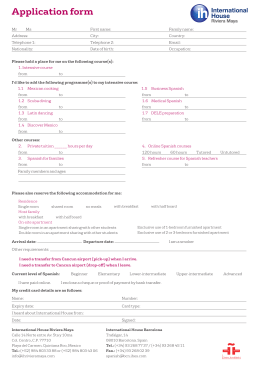application form - International House Riviera Maya