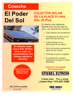 SOL 25 PLUS Panel Colector Solar