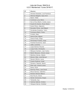 Lista del Grupo 1BACH-A I.E.S. Monterroso. Curso 2016/17.