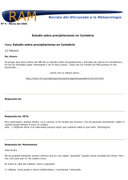Estudio sobre precipitaciones en Cantabria Tema: Estudio