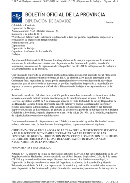 Tasas del OAR - Diputación de Badajoz