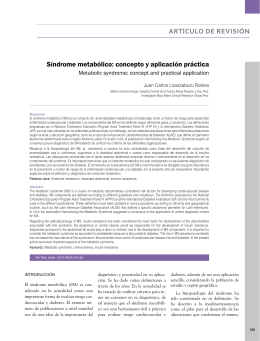 Síndrome metabólico: concepto y aplicación práctica