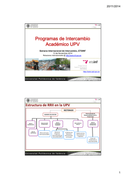 Programas de Intercambio Académico UPV