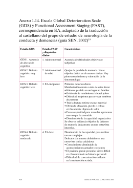 Anexo 1.14. Escala Global Deterioration Scale (GDS) y Functional