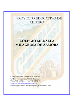 proyecto educativo - Colegio Medalla Milagrosa de Zamora